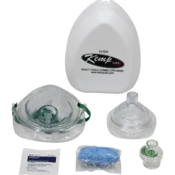 Kemp USA Adult Child Combo CPR Mask w/ Gloves And Wipes In Hard Case