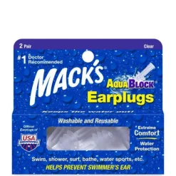 Mack's Aqua Block Silicone Earplugs - 2 Pair