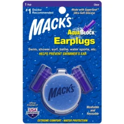 Mack's Aqua Block Silicone Earplugs w/ Case