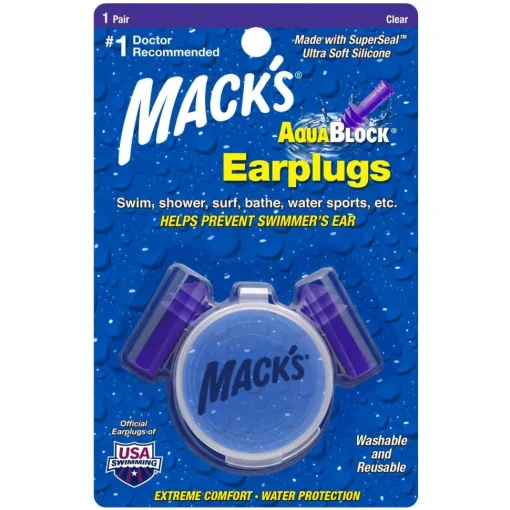 Mack's Aqua Block Silicone Earplugs w/ Case