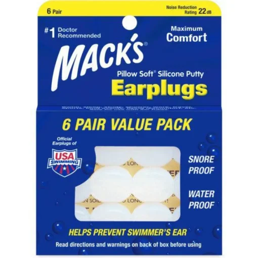 Mack's Pillow Soft Silicone Putty Earplugs - 6 Pair