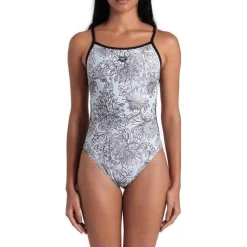 W White Floral Swimsuit Lace Back